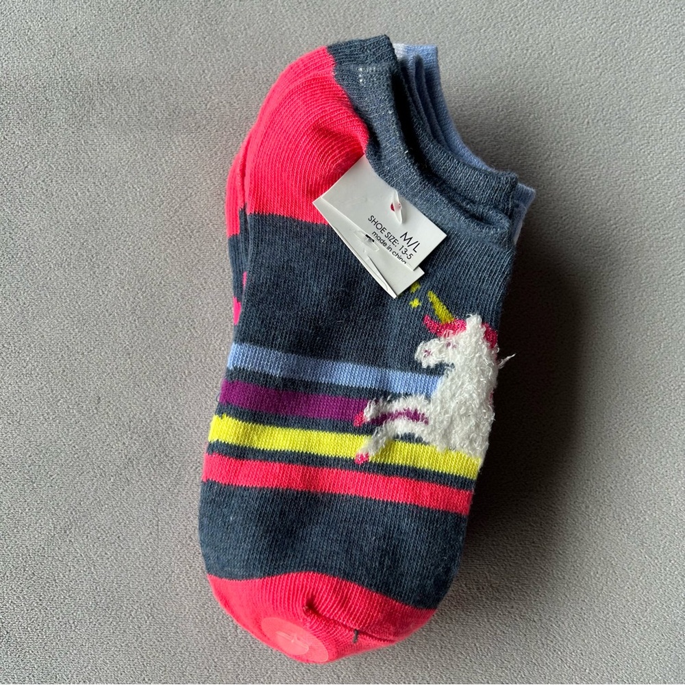 Set of 5 Pairs ~ No Show Socks ~ Kids M/L Shoe Size 13-5 ~ Brand New!